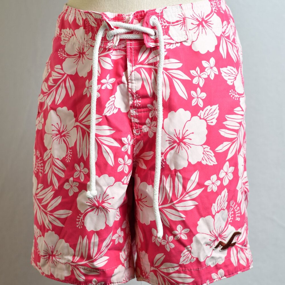 Hollister Pink/White Floral Board Shorts - Size S